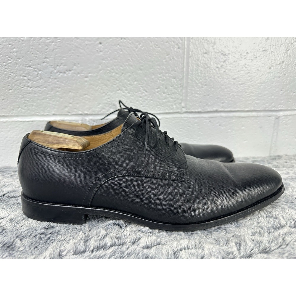 HUGO Hugo Boss Textured‎ Black Leather Derby Dress Shoes / Men’s 12